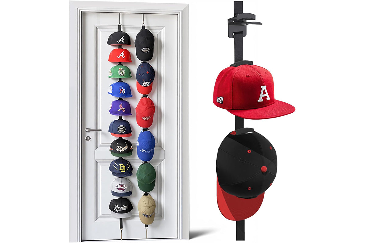 Hat Rack Baseball Hat Organizer for Bedroom Entrance or Garage Doors