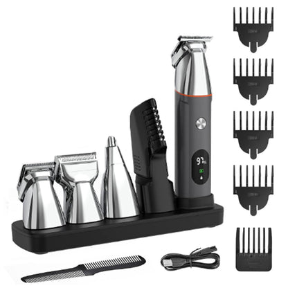 Electric Hair Clippers Kit Cordless Hair Trimmer for Body Facial Silver