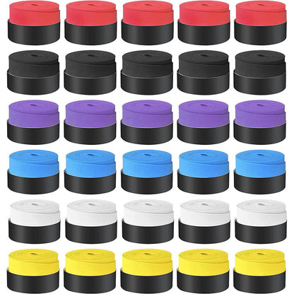 30PCS Racket Grip Tape Non-Slip Sweat-Absorbent Overgrips for Tennis & Badminton