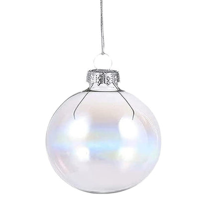12 Clear 8cm PET Fillable Shatter Resistant Christmas Ornament Balls