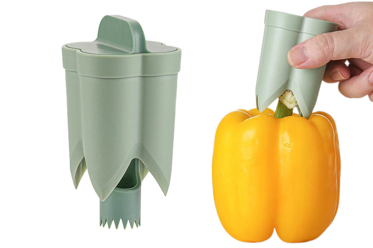 2Pcs 2 in 1 Pepper Corer Remover Fruit Cucumber Corer Separator Tool Tomato Seed Remover