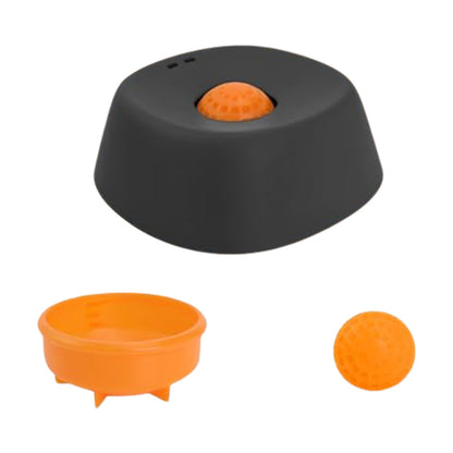Slow Feeder Dog Bowls With Rolling Ball For Liquid Treat Training Bowl-Black