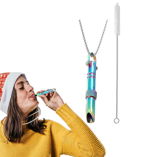 Mindful Breathing Necklace Calming Necklace Meditation Necklace with Cleaning Brush Multicolor