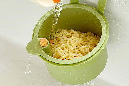Sink Strainer Basket Faucet Hanging Kitchen Sink Stopper for Fruit Vegetable-Green