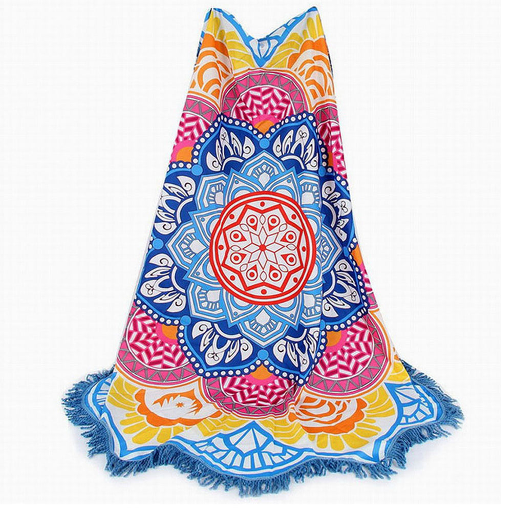 Bohemian Lotus Flower Blanket Beach Towel Blanket