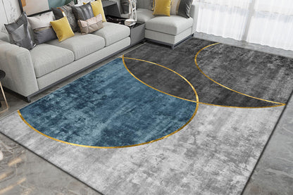 Large Floor Carpet Mat Outdoor Patio Flooring Over Grass Rug Anti-Slip for Bathroom -Circular Pattern