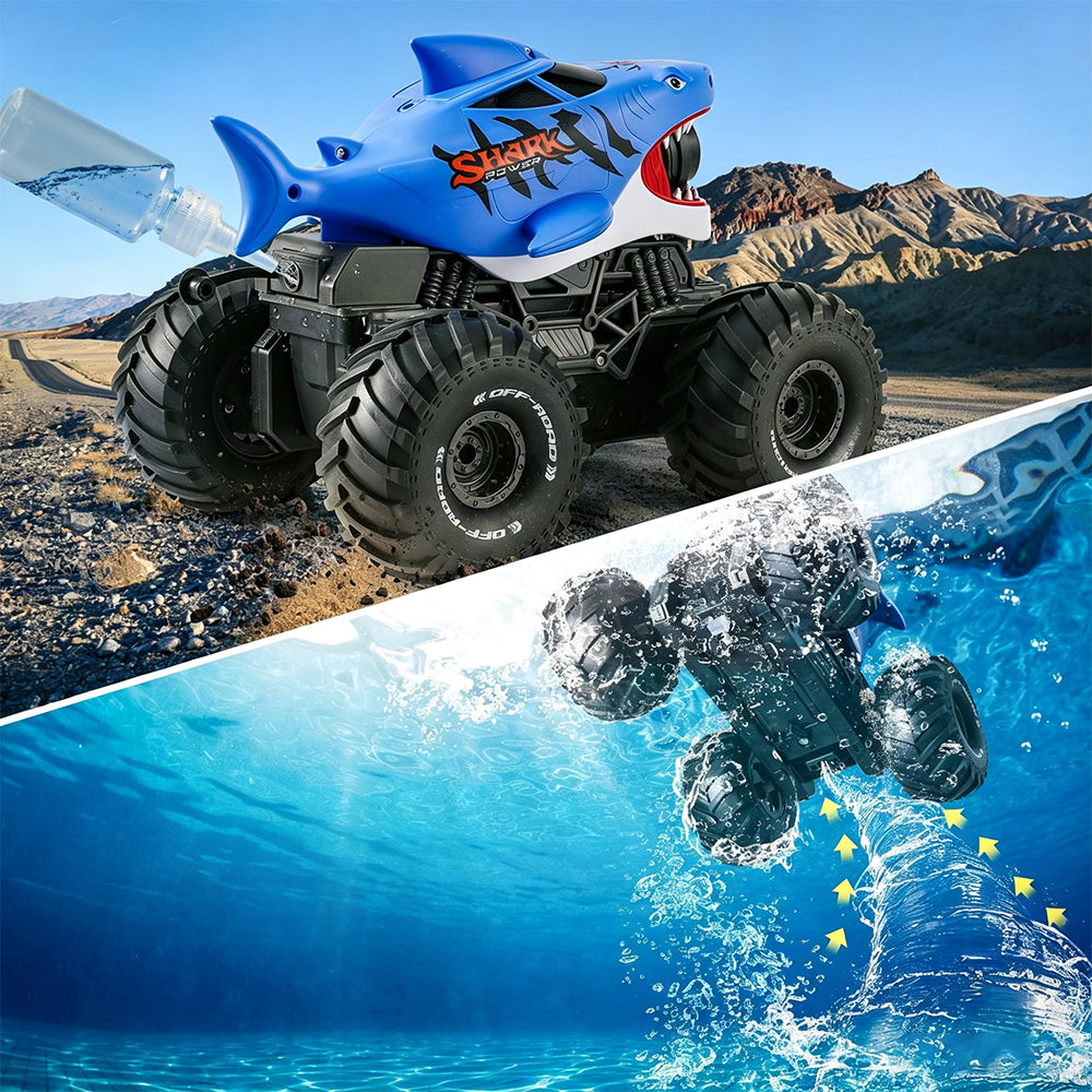 Gesture Sensing Amphibious RC Shark Monster Truck - Blue