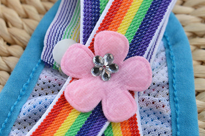 Cute Harness Female Dog Sanitary Pants Reusable Menstrual Diaper-Blue