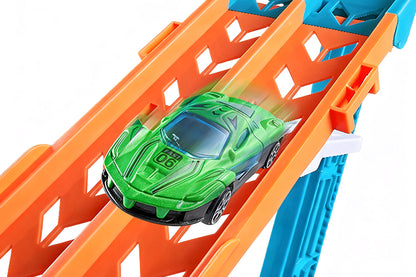 Carrier Truck Transport Car Toys Foldable 3 Layer Car Race Track Toys -Green