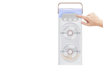 Tower Cooling Fans Standing Desk Fan with 3 Speeds and Light for Bedroom -White