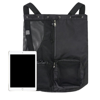 Drawstring Swim Bag Mesh Backpack with Wet Pocket for Swimming  Gym Workout Black