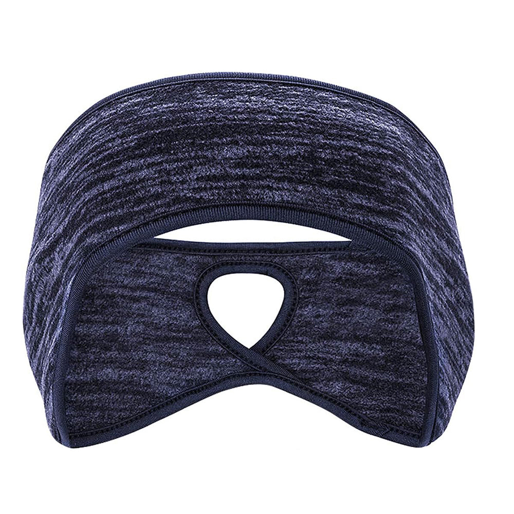 2Pcs Fleece Ear Warmer Headband with Ponytail Hole Running Headband Thermal Ear Muffs Style 2