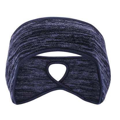 2Pcs Fleece Ear Warmer Headband with Ponytail Hole Running Headband Thermal Ear Muffs Style 2
