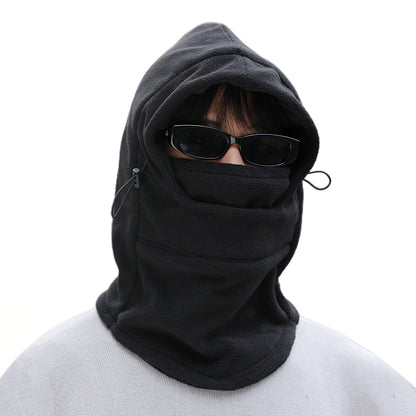 3-in-1 Winter Cycling Balaclava Thermal Fleece Face Mask-Black