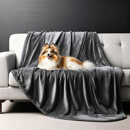 Water-Resistant Reversible Flannel Blanket-Grey