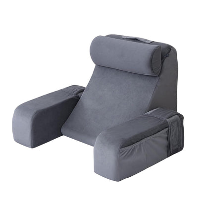 Adjustable Detachable Backrest Reading Pillow for Sitting in Bed-Grey