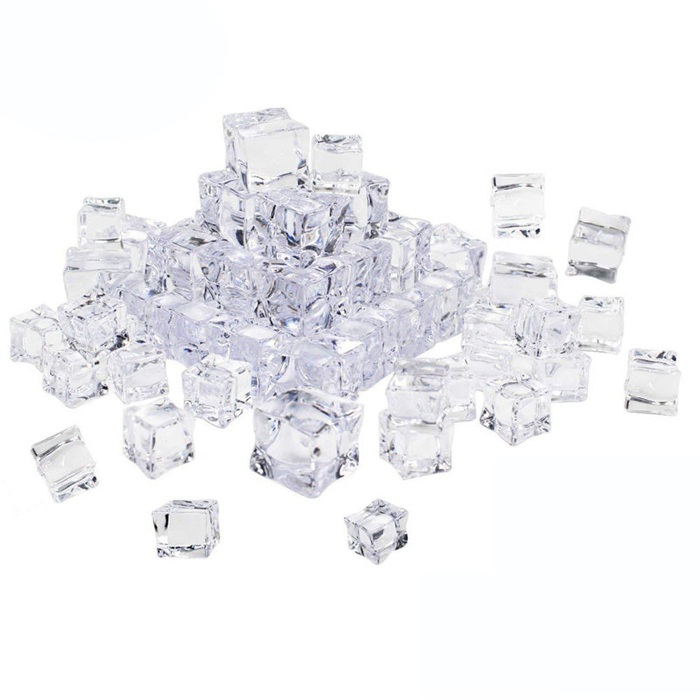 25 Pack Clear Simulated Ice Cubes for Drink Reusable Ice Cubes