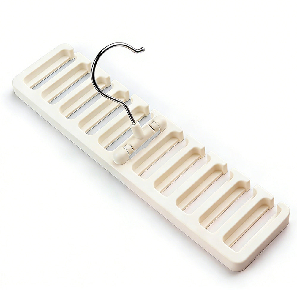 2Pcs Belt and Tie Hanger for Closet Organizer with 20 Hooks-Beige