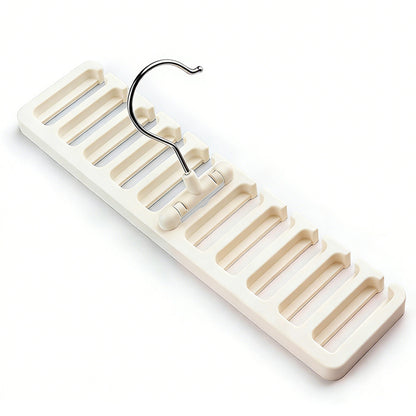 2Pcs Belt and Tie Hanger for Closet Organizer with 20 Hooks-Beige
