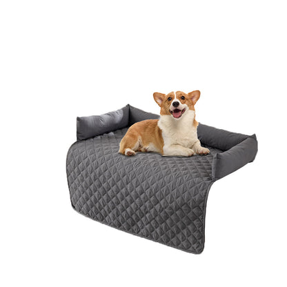 Plaid Water-resistant Sofa Cover for Pet Couch Cover Dogs Bed Cushion Gray