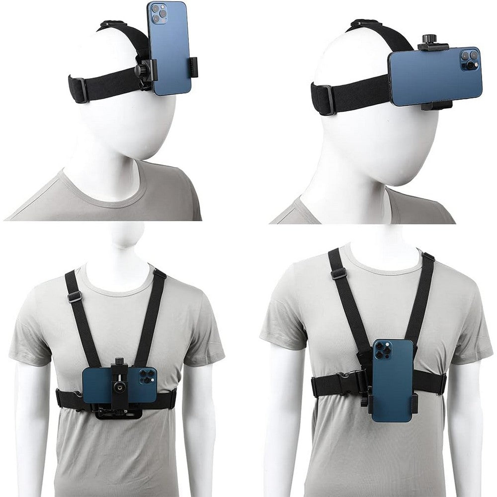 9Pcs Mobile Phone Chest Strap Harness Mount Head Strap Holder Kit for POV DJI