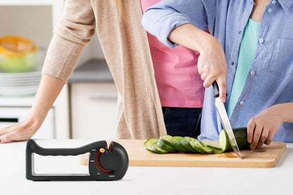 4-Stage Knife Sharpener Manual Serrated Knife Sharpener Tool for Kitchen Chef