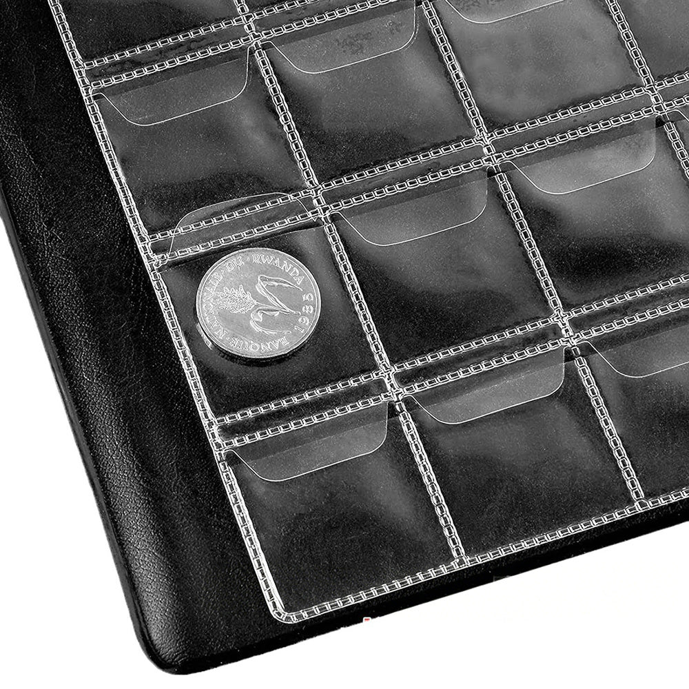 312 Slots Black Coin Album Storage Book for Collectors Coins Stamps Badges Cards
