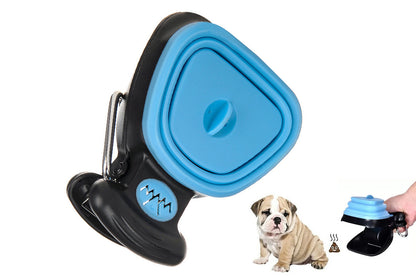 Handheld Pet Pooper Scooper Easy Pickup Cleaner Foldable Pet Poop Grabber -Blue