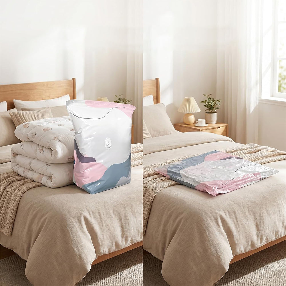 4Pcs No Vacuum Compression Bags Self Sealing Storage for Clothes