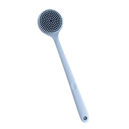 Long Handle Bath Shower Brush Silicone Body Brush Back Scrubber Blue
