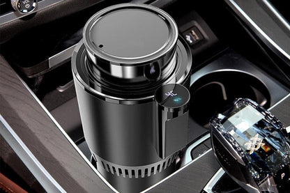 2 in 1 Car Cup Warmer Cooler Smart Car Mug Holder Auto Car Cooling and Heating Cup with LED Temperature Display Car Refrigerator-Black