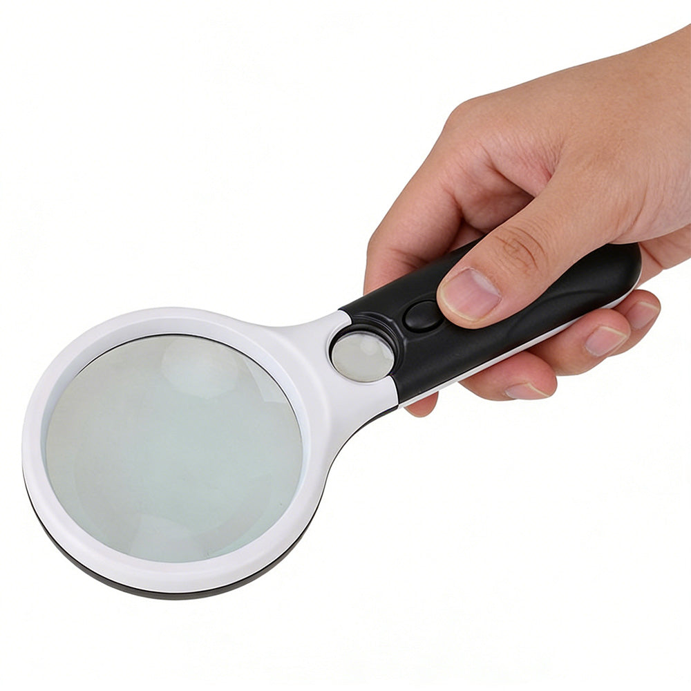 Double Lens Magnifying Glass with Light Handheld Loupe for Reading