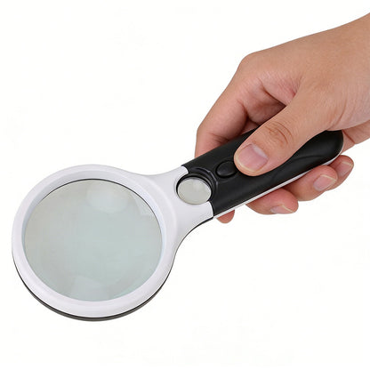 Double Lens Magnifying Glass with Light Handheld Loupe for Reading