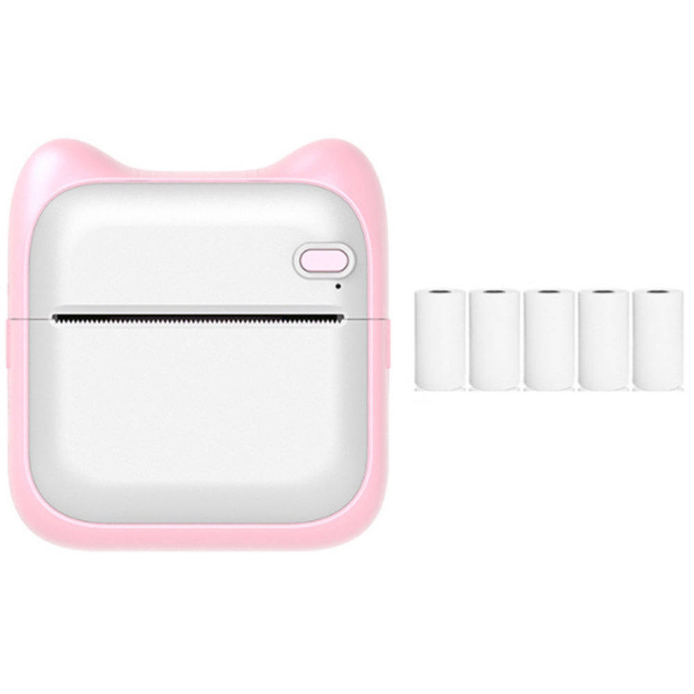 Pocket Bluetooth Thermal Printer Wireless Mobile Inkless Printer for Home Office Pink
