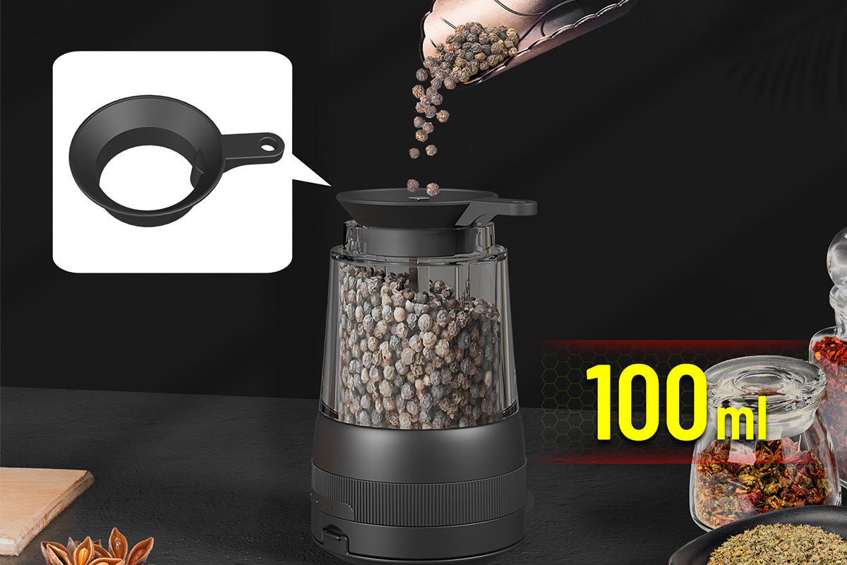 Electric Salt and Pepper Grinder Set with Battery Display