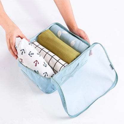 6Pcs/set Travel Storage Bag Organizer -Blue