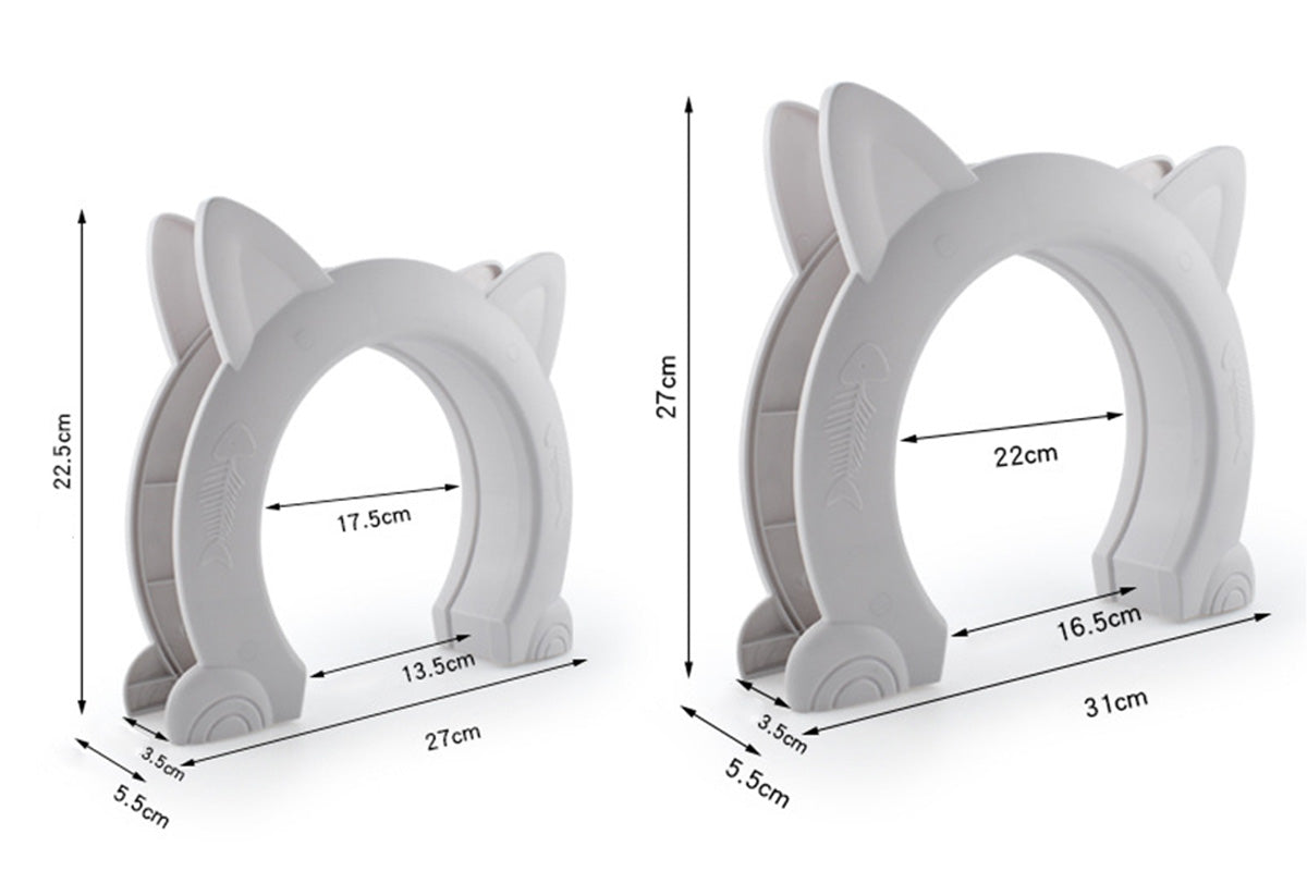 White Cat Ear Pet Door Frame for Interior Door