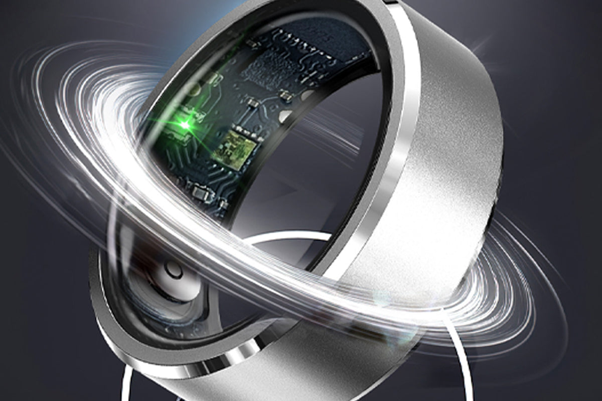 Gesture Control Smart Ring Health Tracker - Silver