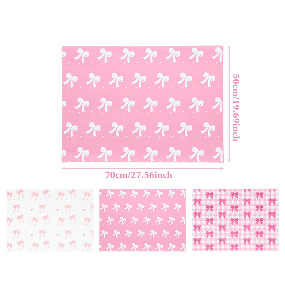 6 Sheet 70x50cm Coquette Bow Pattern Gift Wrapping Paper Set