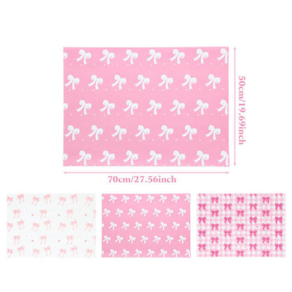 6 Sheet 70x50cm Coquette Bow Pattern Gift Wrapping Paper Set