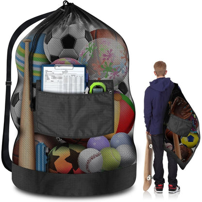 Soccer Ball Bag Drawstring Mesh Ball Bag for Gym Beach Cloth