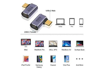 5 Pieces 100W USB4.0 40Gbps Type C Male Female Adapter Extender