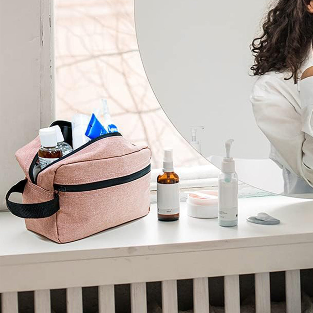 Travel Toiletry Bag Cosmetic Organizer for Women Men-Pink