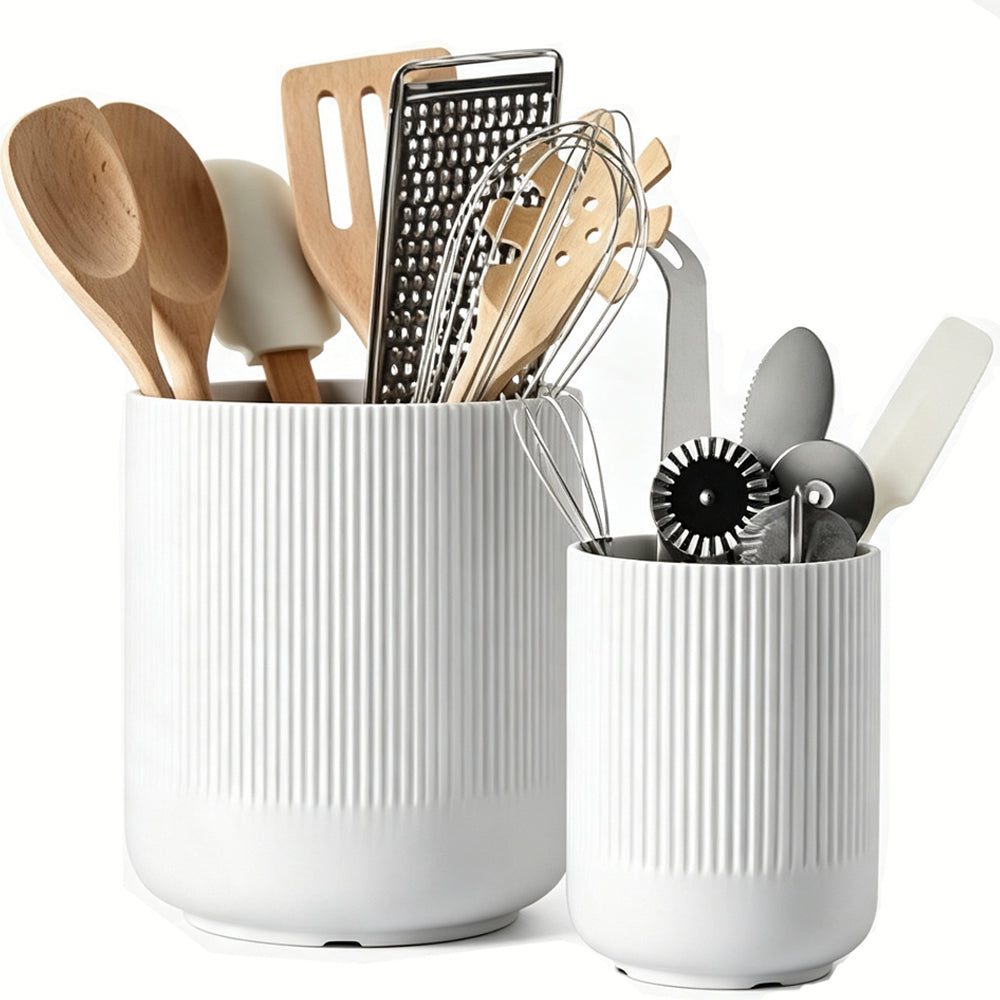 2 Piece Set Kitchen Ceramic Utensil Holder