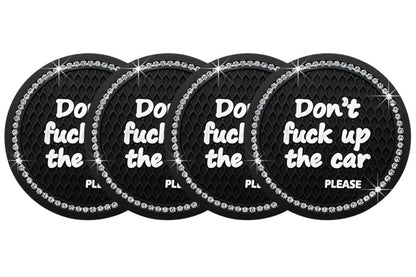 4Pcs Bling Cup Holder Coasters Auto Cup Holder Inserts Anti-Slip for Women Girls -Black