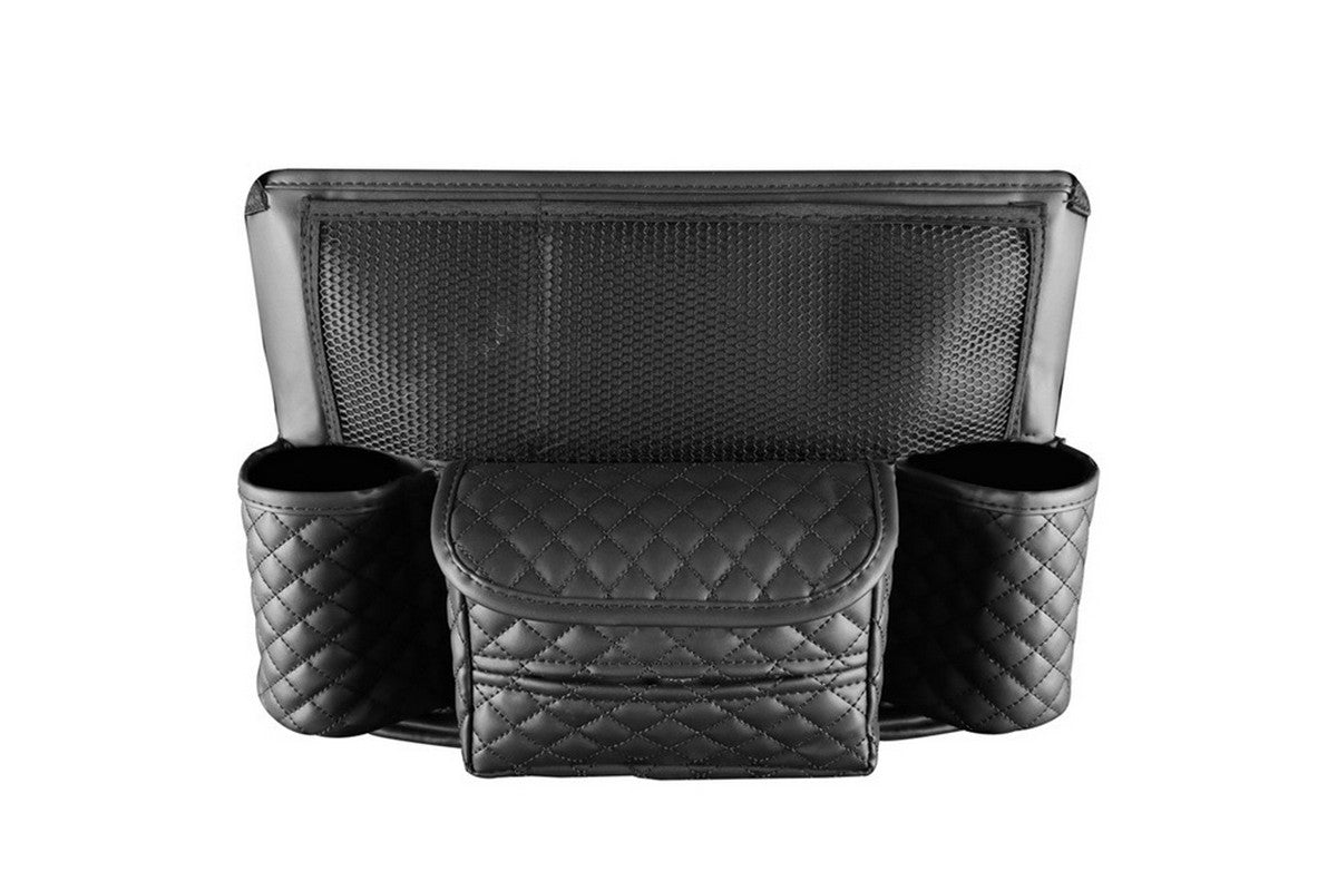 Car Handbag Holder Net Pocket Organizer For Handbag Storage Between Seats-Black