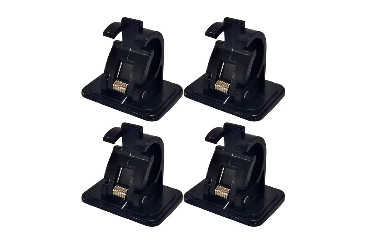 4PCS No Drill Curtain Rod Brackets Self Adhesive for Bathroom Kitchen-Black
