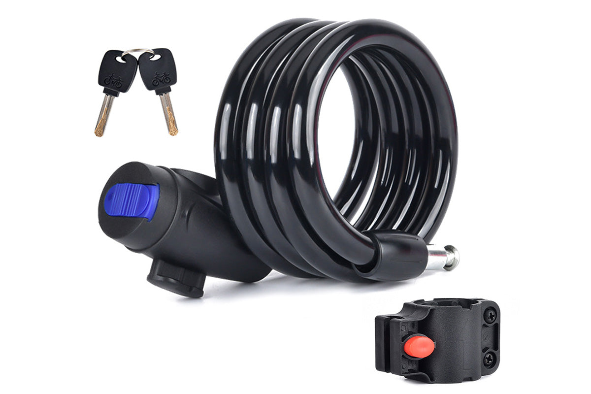 Anti-theft Security Bike Cable Lock Bicycle Lock With Bracket And 2pcs Keys