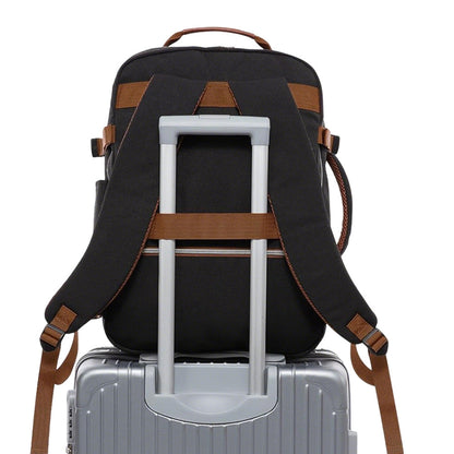 40L Travel Backpack for Men & Women Waterproof Carry-On Bag with 3 Storage Pockets Black