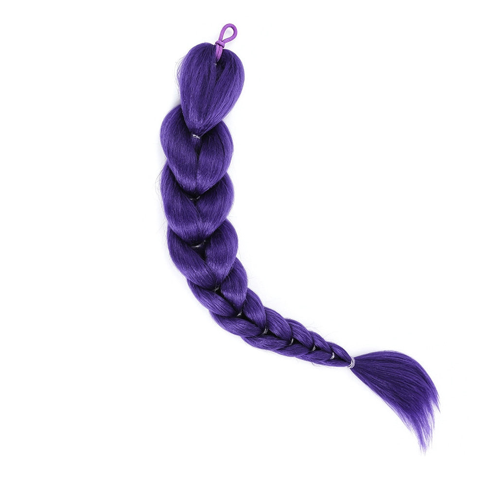 65 cm Purple Braided Ponytail Hairpiece with Elastic Band for Cosplay Party